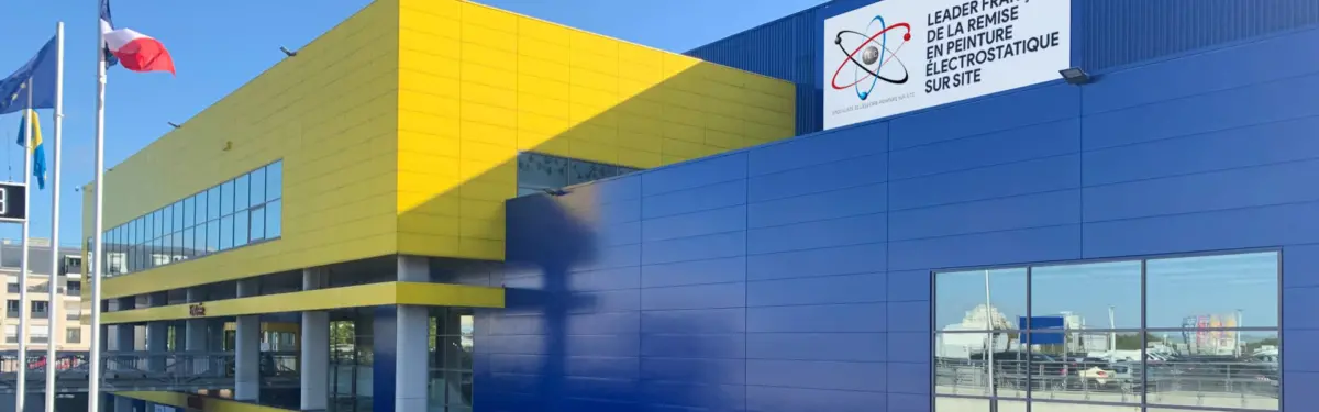 Photo après remise en peinture de bardage par procédé électrostatique