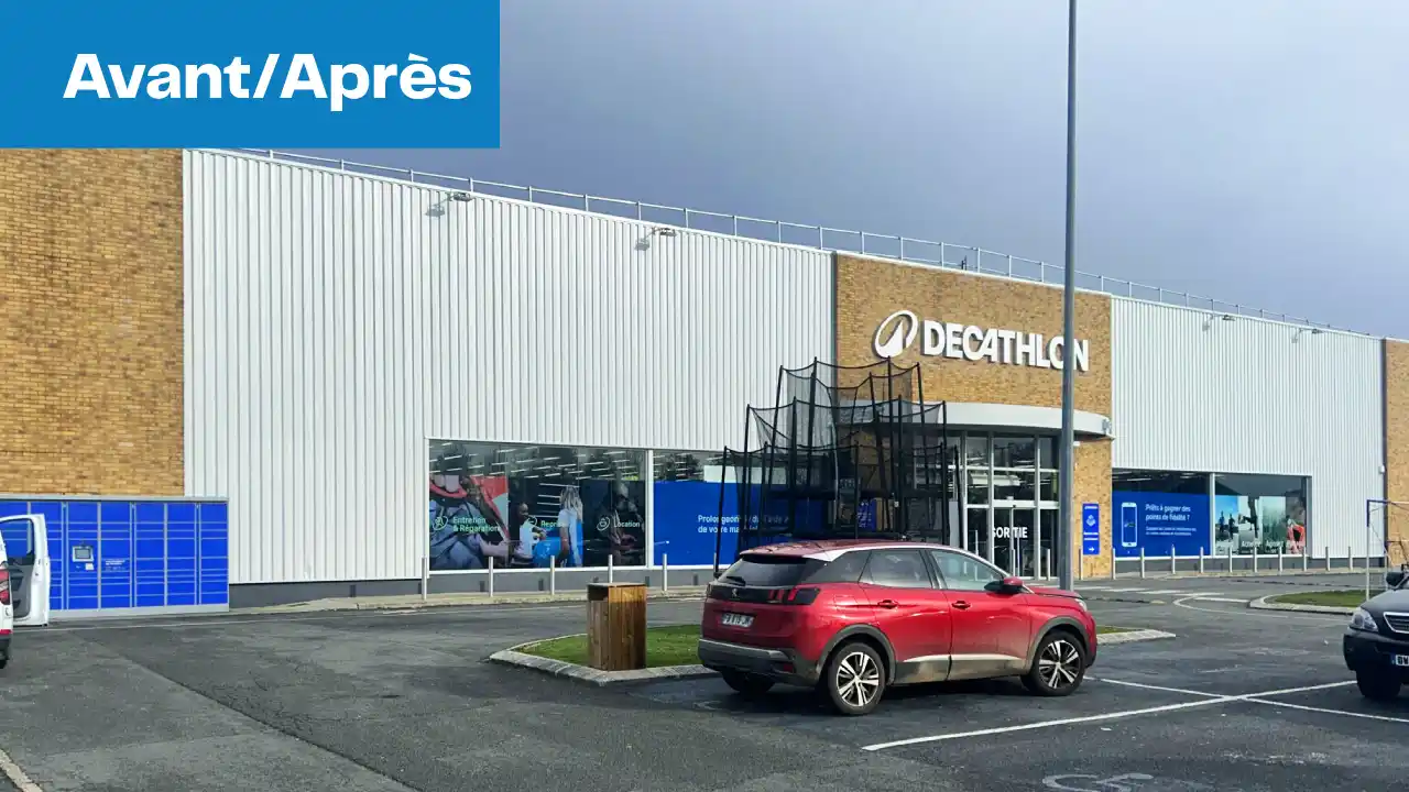 Rénovation des façades extérieures du magasin Decathlon à Arras