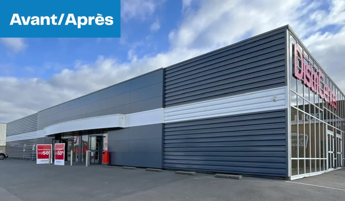 Peinture électrostatique de bardage enseigne districenter