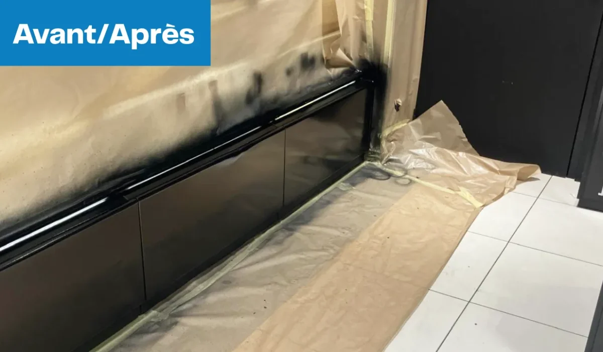 Rénovation des tiroirs de mobilier de magasin RAL noir